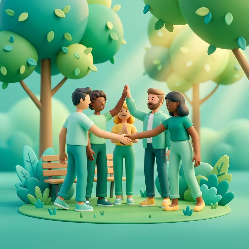 Friends connecting and having fun